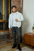Men's Leather Pilot Aviator Bomber Jacket [White]