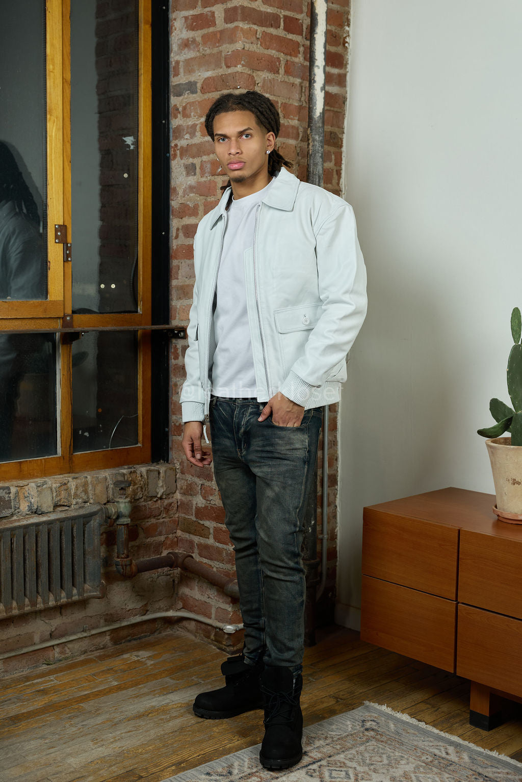 Men's Leather Pilot Aviator Bomber Jacket