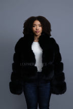 Women's Wendy Fox Bomber Jacket [Black]