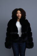 Women's Wendy Fox Bomber Jacket [Black]