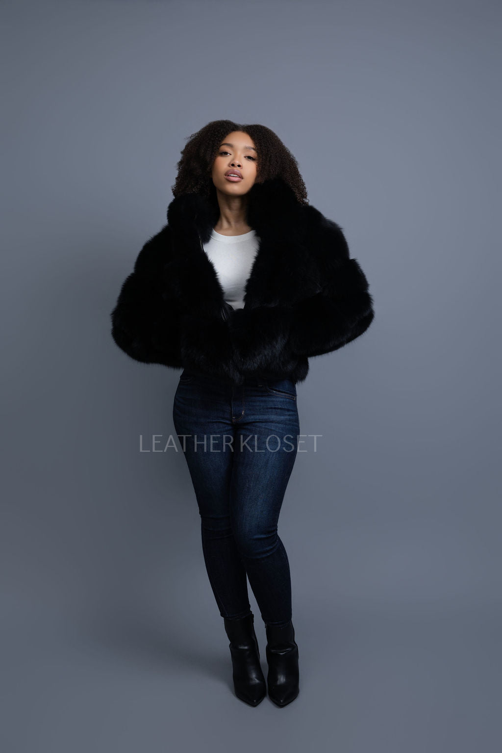 Women's Wendy Fox Bomber Jacket [Black]