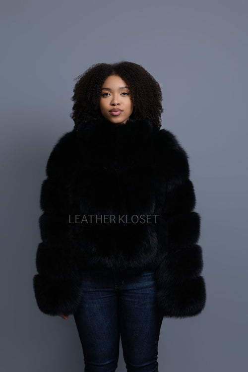 Women's Wendy Fox Bomber Jacket [Black]