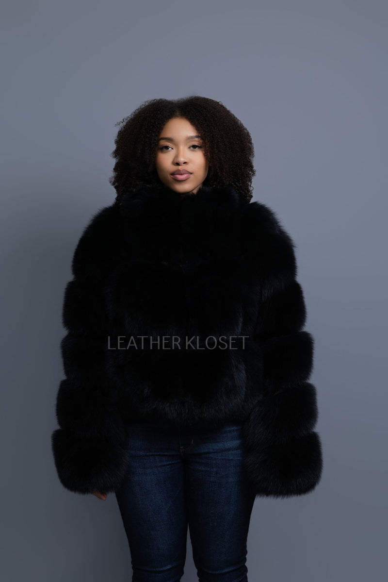Women's Wendy Fox Bomber Jacket [Black]