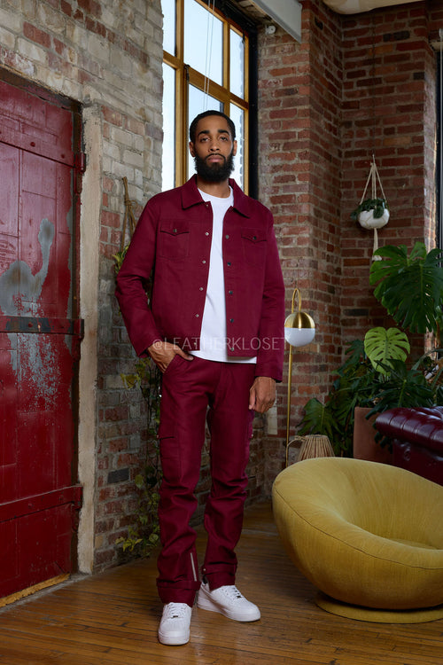 Men's Better Days Jacket And Pant Set [Burgundy]