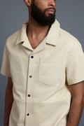 Men's Summer In Miami Leather Shirt And Cargo Shorts Set [Beige]