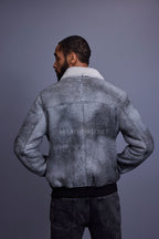 Men's Shearling Pilot Jacket [Distressed Grey]