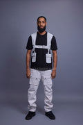 Men's Leather Holster With Leather Cargo Pants [White]