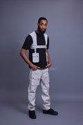 Men's Leather Holster With Leather Cargo Pants [White]