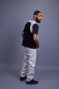Men's Leather Holster With Leather Cargo Pants [White]