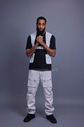 Men's Leather Holster With Leather Cargo Pants [White]