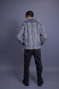Men's Mink with Fox Fur Bomber Jacket [Gray]