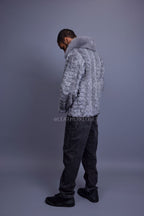 Men's Mink with Fox Fur Bomber Jacket [Gray]