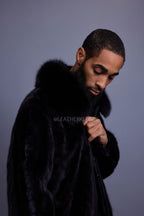 Men's Mink Bomber Jacket [Black]
