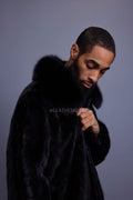 Men's Mink Bomber Jacket [Black]