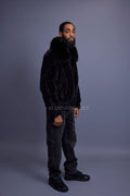 Men's Mink Bomber Jacket [Black]