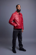 Men's Dylan Jacket Red Leather
