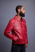 Men's Dylan Jacket Red Leather