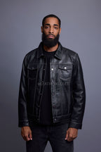 Men's Dylan Jacket Leather [Black/White]