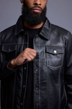 Men's Dylan Jacket Leather [Black/White]