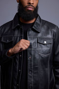 Men's Dylan Jacket Leather [Black/White]