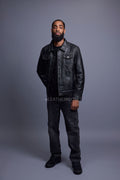 Men's Dylan Jacket Leather [Black/White]