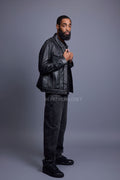 Men's Dylan Jacket Leather [Black/White]