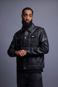 Men's Dylan Jacket Leather [Black/White]