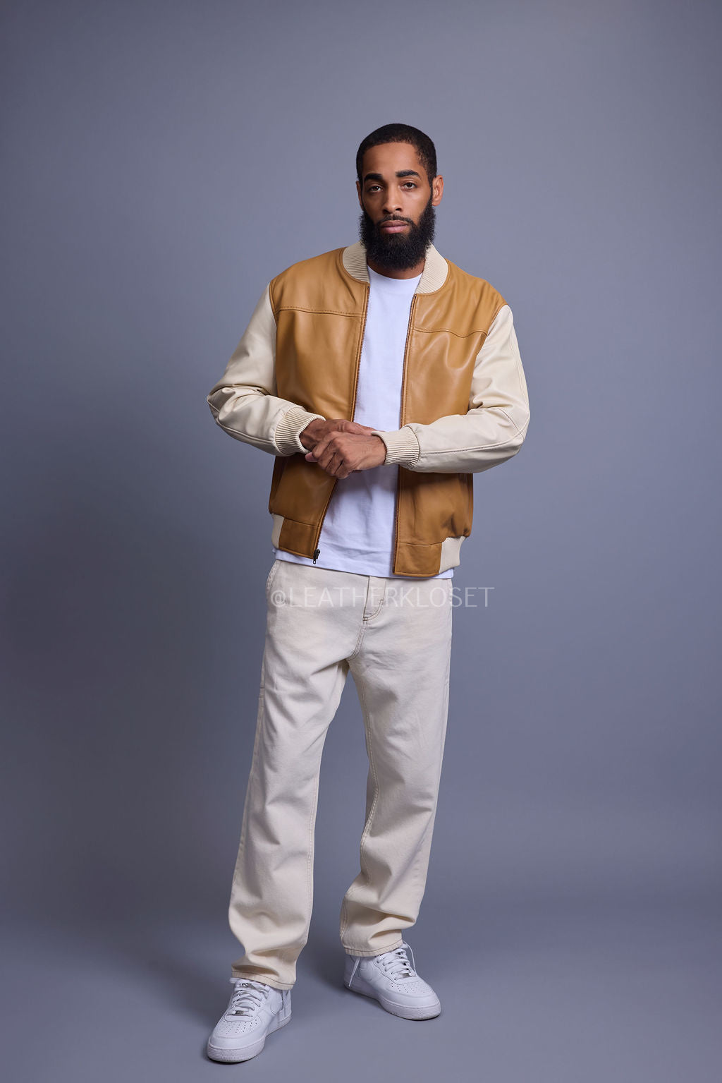 Men's Baseball Multi Color Jacket [Wheat/Beige]