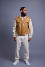 Men's Baseball Multi Color Jacket [Wheat/Beige]