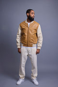 Men's Baseball Multi Color Jacket [Wheat/Beige]