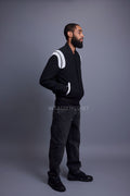 Men's Liam Wool And Leather Varsity Jacket [Black]