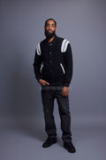 Men's Liam Wool And Leather Varsity Jacket [Black]