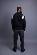Men's Liam Wool And Leather Varsity Jacket [Black]