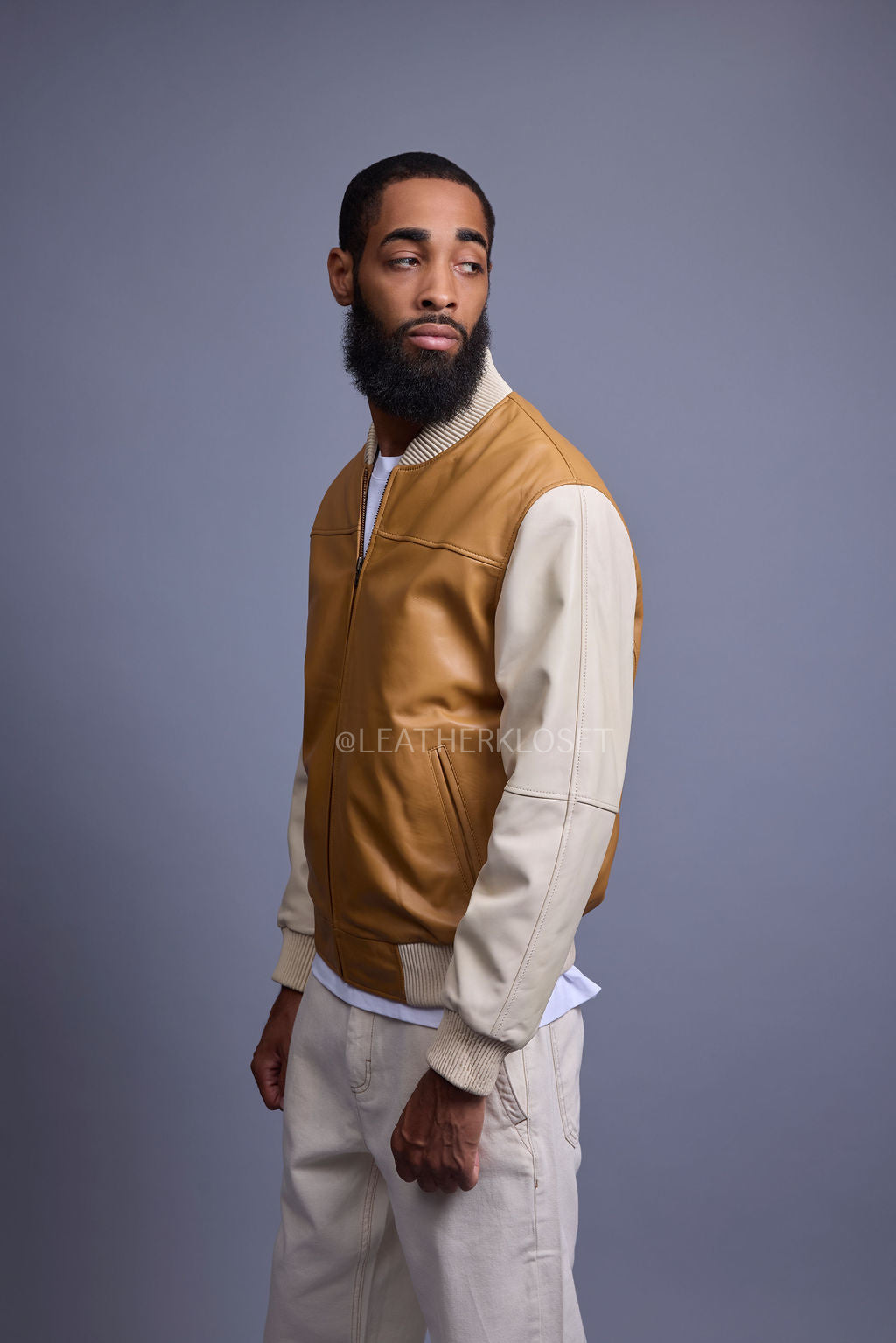 Men's Baseball Multi Color Jacket [Wheat/Beige]