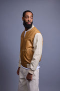 Men's Baseball Multi Color Jacket [Wheat/Beige]