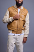 Men's Baseball Multi Color Jacket [Wheat/Beige]