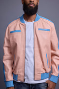 Men's Dear Summer Baseball Multi Color Jacket [Baby Pink/Baby Blue]