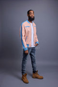 Men's Dear Summer Baseball Multi Color Jacket [Baby Pink/Baby Blue]