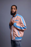 Men's Dear Summer Baseball Multi Color Jacket [Baby Pink/Baby Blue]