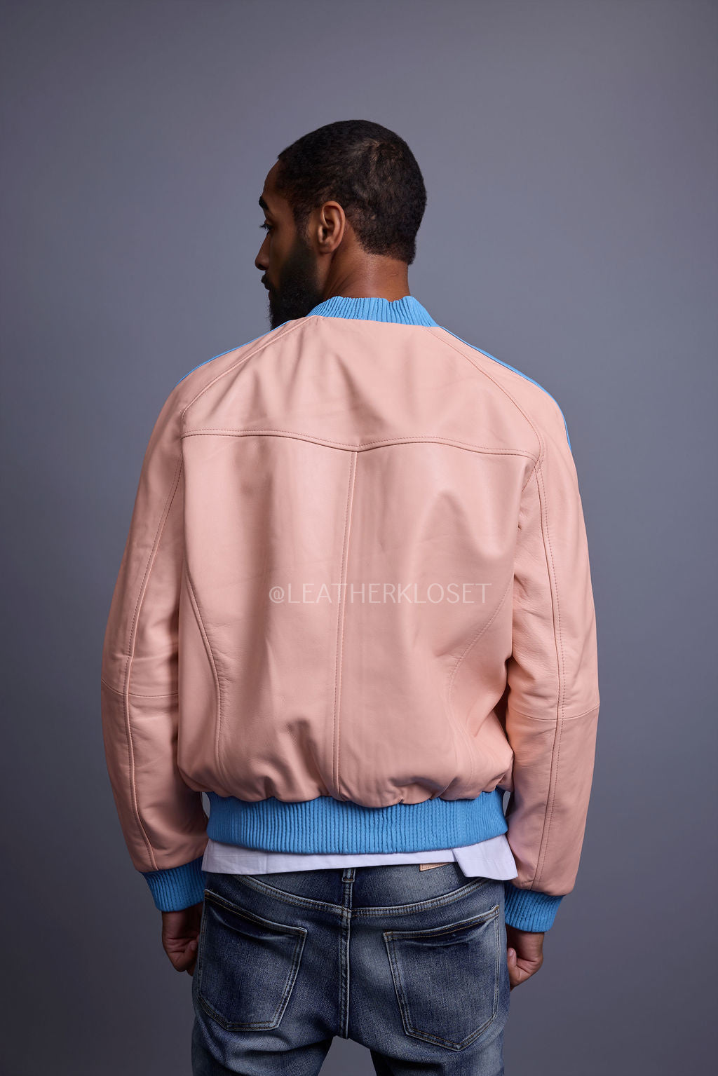 Men's Dear Summer Baseball Multi Color Jacket [Baby Pink/Baby Blue]