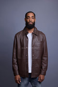 Men's Luka Leather Shirt [Chocolate Brown]