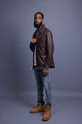 Men's Luka Leather Shirt [Chocolate Brown]