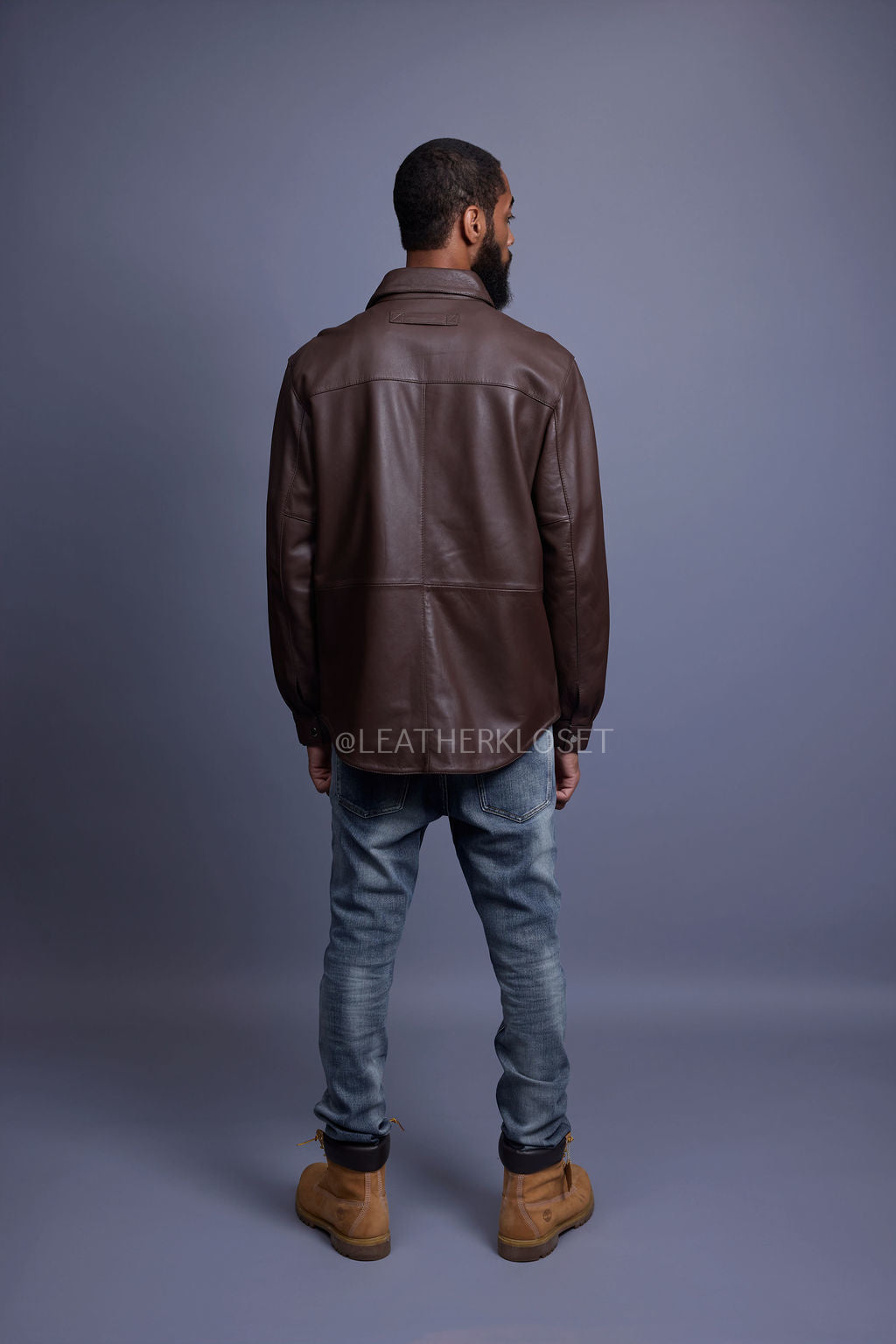 Men's Luka Leather Shirt [Chocolate Brown]