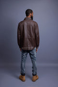 Men's Luka Leather Shirt [Chocolate Brown]