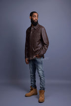 Men's Luka Leather Shirt [Chocolate Brown]