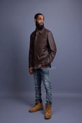 Men's Luka Leather Shirt [Chocolate Brown]