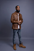 Men's Safari Leather Jacket [Toffee]