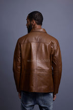 Men's Safari Leather Jacket [Toffee]