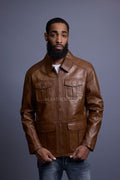 Men's Safari Leather Jacket [Toffee]