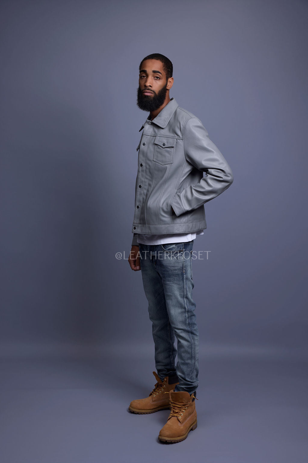 Men's Dylan Jacket Grey Leather